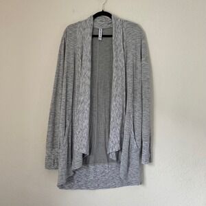 Athleta Cardigan Pranayama Wrap Women Large Tall Grey Thumbholes Athleisure Cozy